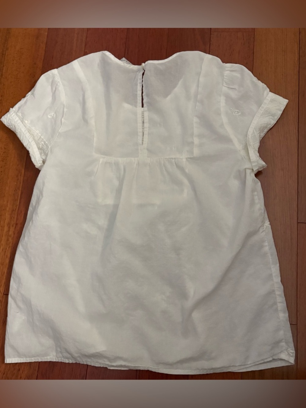 Lucky Brand Womens Boho Peasant Blouse XS White Cottagecore Embroidered Smocked - Picture 3 of 14